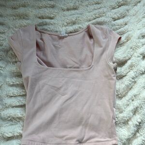 Garage Light Pink Square Neck Tee